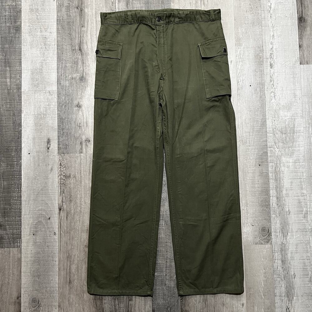 VTG 1950s Korean War M-43 Military Field Pants 13 Star High Pocket Big Size 39"